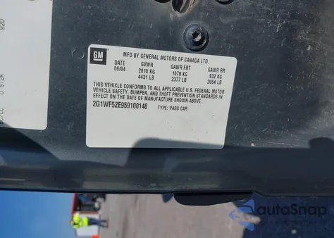 2005 Chevrolet Impala z USA, uszkodzony, nr VIN 2G1WF52E959100148